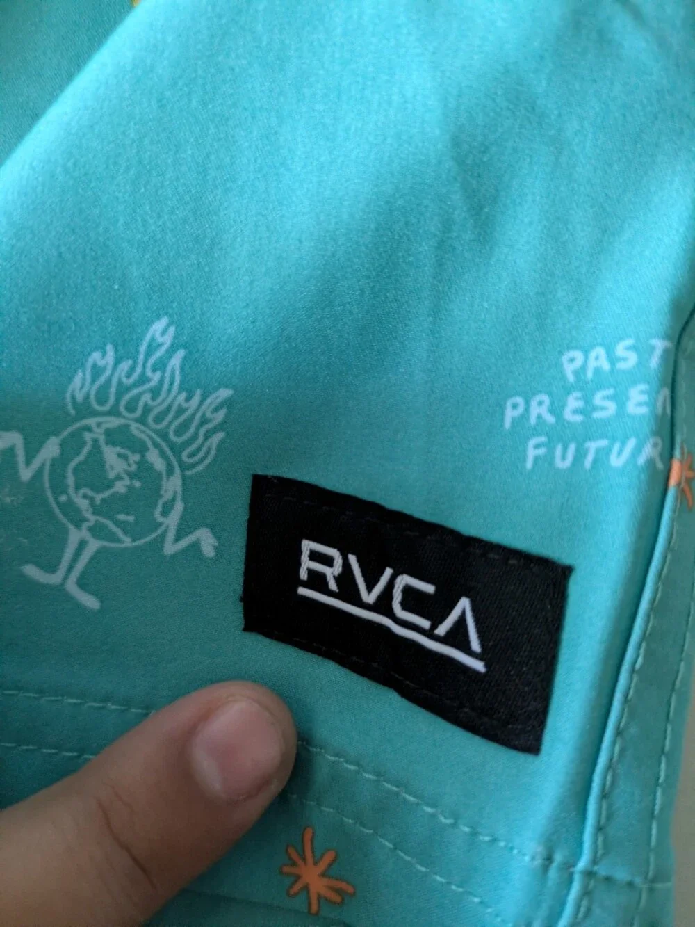 RVCA Teal Holiday Swim Trunks - Teal